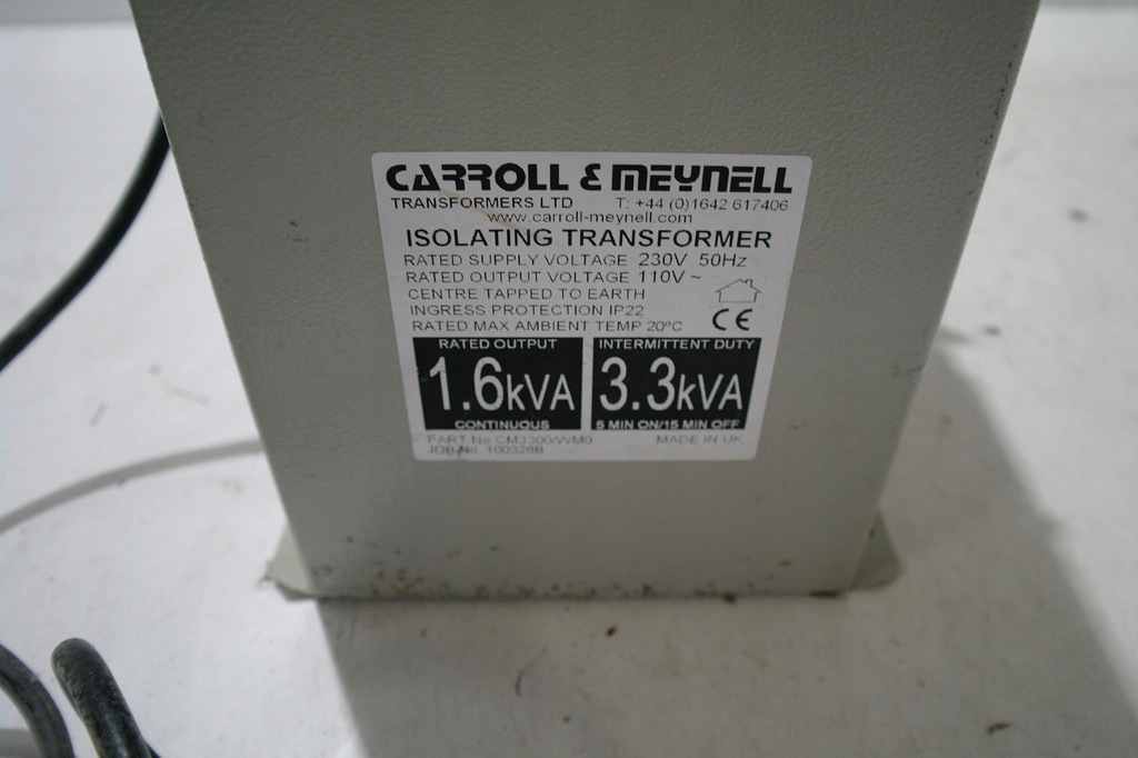 Transformator Caroll&Meynell 1,6KVA- 3.3KVA