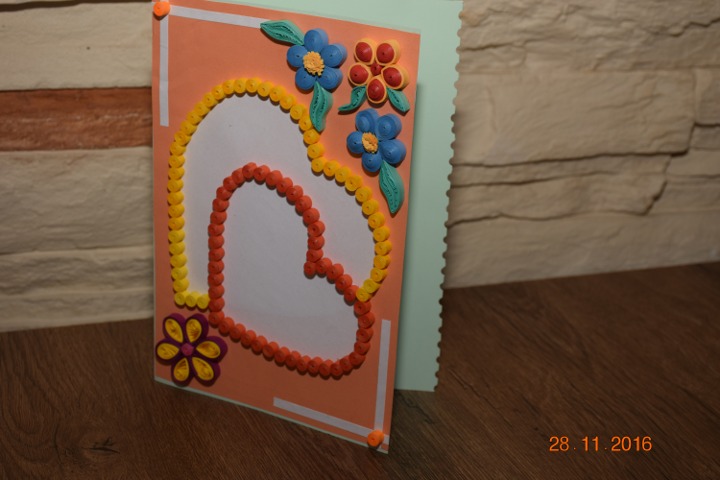 KARTKA WALENTYNKI SERCA QUILLING RĘKODZIEŁO