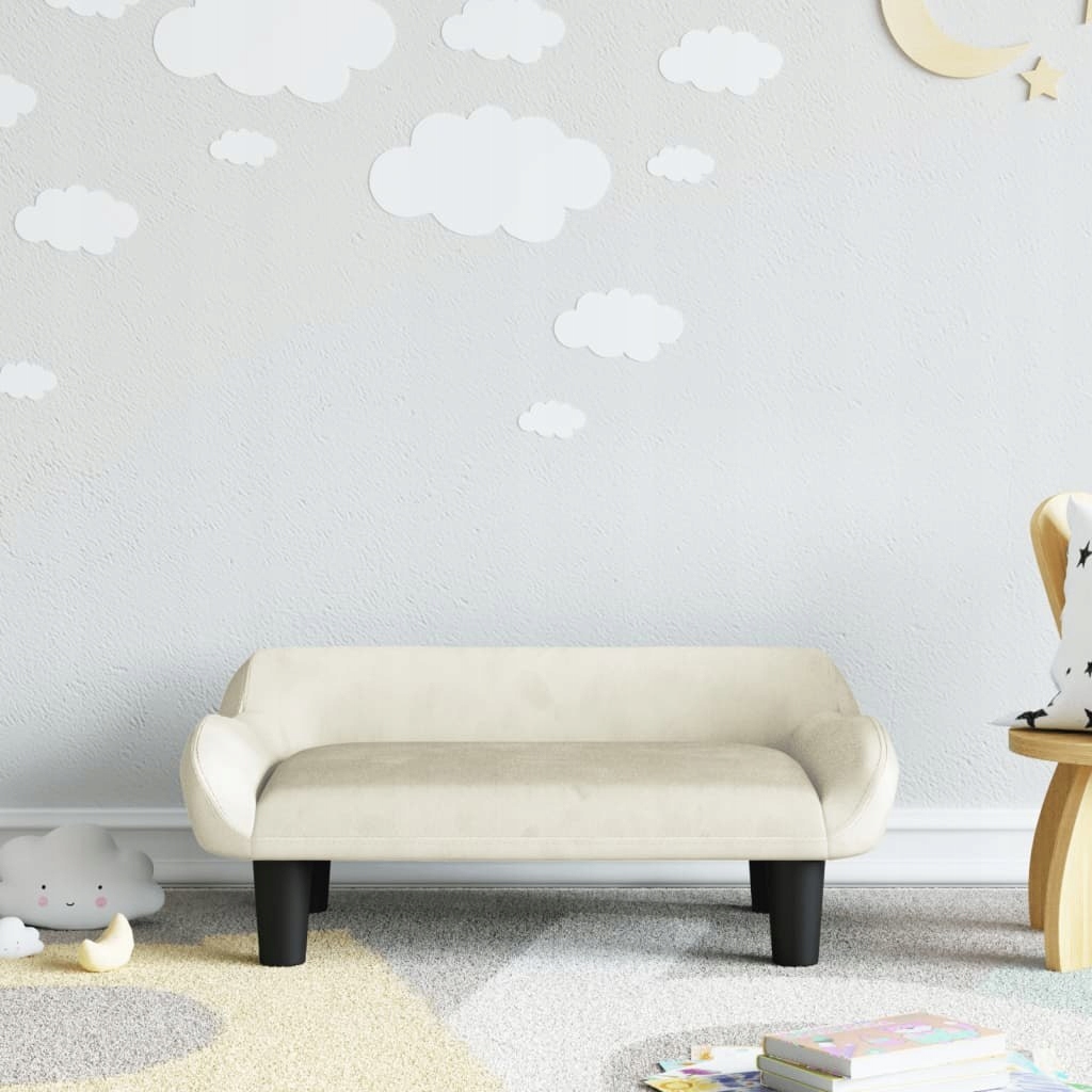 VidaXL Sofa dla dzieci, kremowa, 70x40x24 cm, aksamit