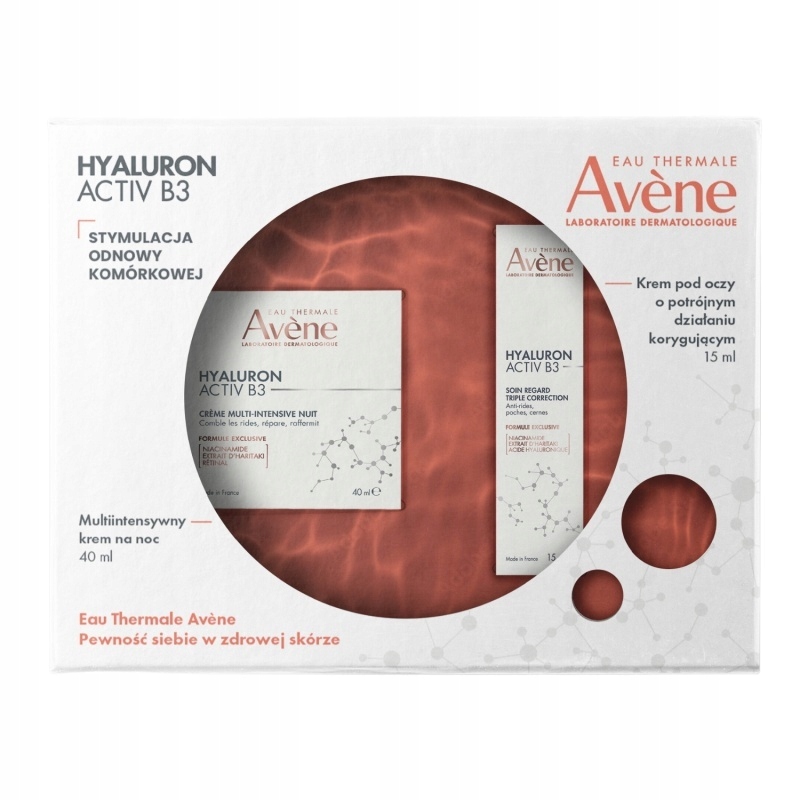 Avene Hyaluron Activ B3 zestaw krem odbudowujący komórki + krem pod oczy