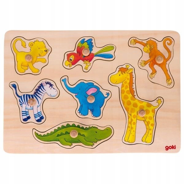 Puzzle akwarelowe z uchwytami ZOO GOKI 12m+