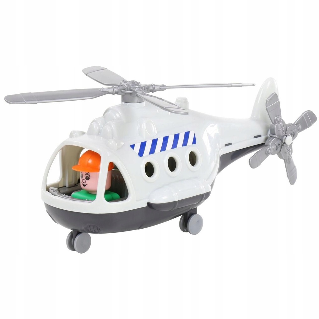 Helikopter zabawka śmigłowiec Alfa plastikowy biały Polesie.