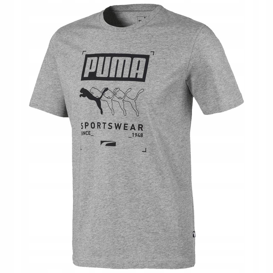 Koszulka męska Puma Box Tee szara 581908 03 : - S