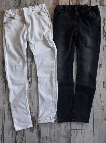 Spodnie jeans 2 pary ZARA 152 czarne i białe