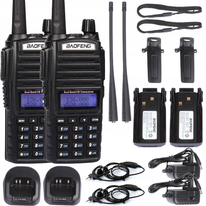 KRÓTKOFALÓWKA RADIO PMR BAOFENG UV-82 HT 8W 2szt