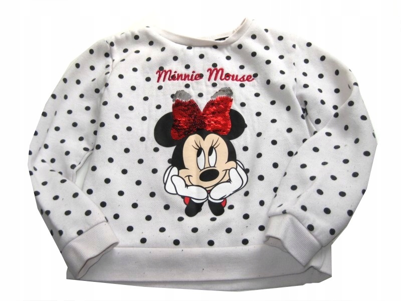 DISNEY bluza dresowa groszki aplikacja Minnie 128