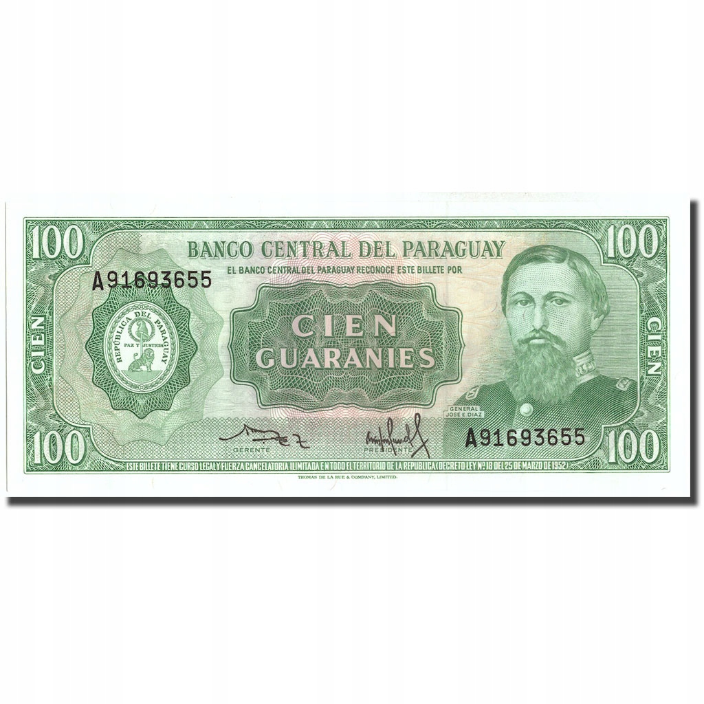 Banknot, Paragwaj, 100 Guaranies, Undated, Undated