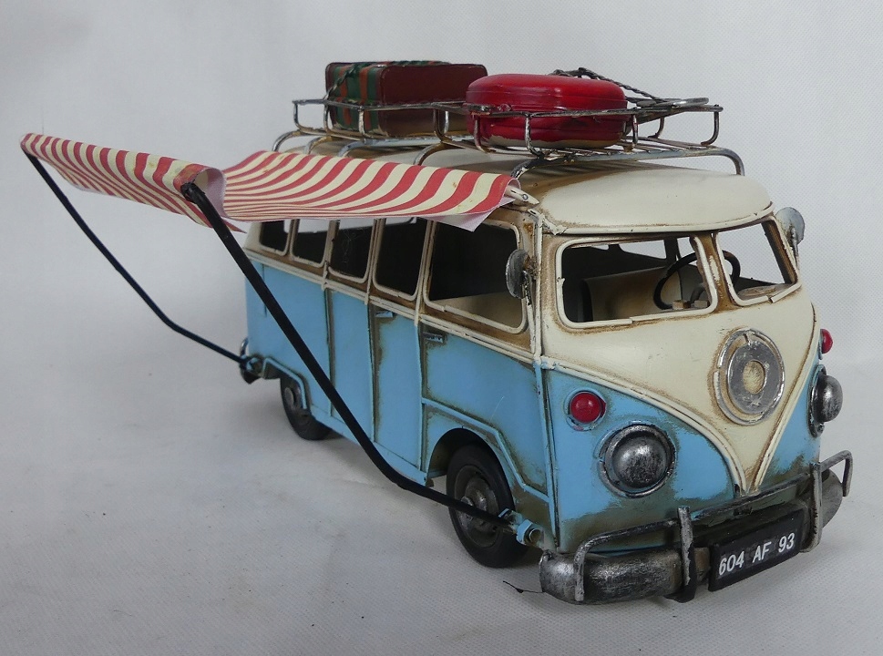 Metalowy samochód RETRO auto VW OGÓREK camper