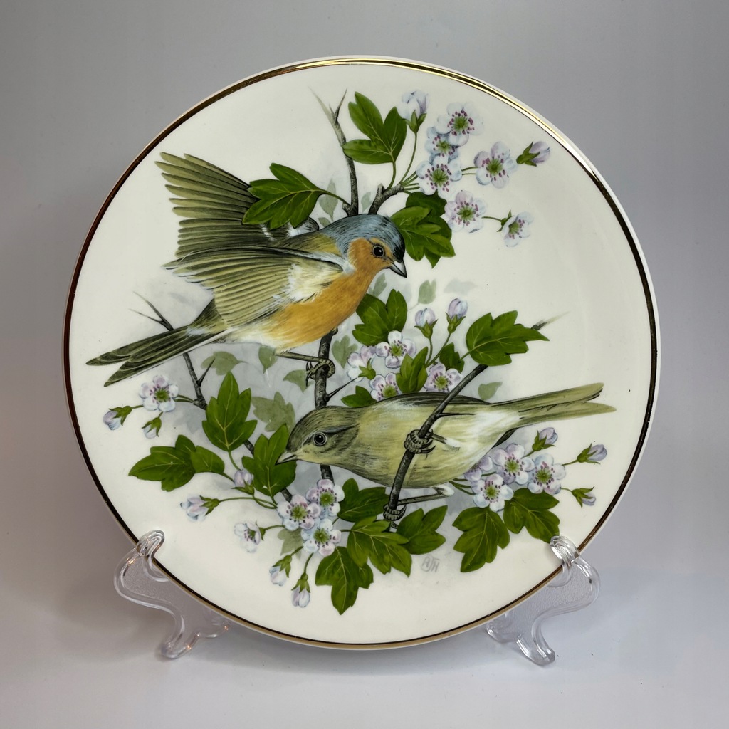 Ptaki Zięby Dekoracyjny talerz porcelanowy do powieszenia zięba