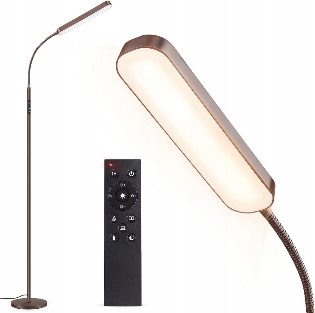 Lampa podłogowa OUTON LED ściemnialna 15W 1500LM 4 barwami z pilotem szara