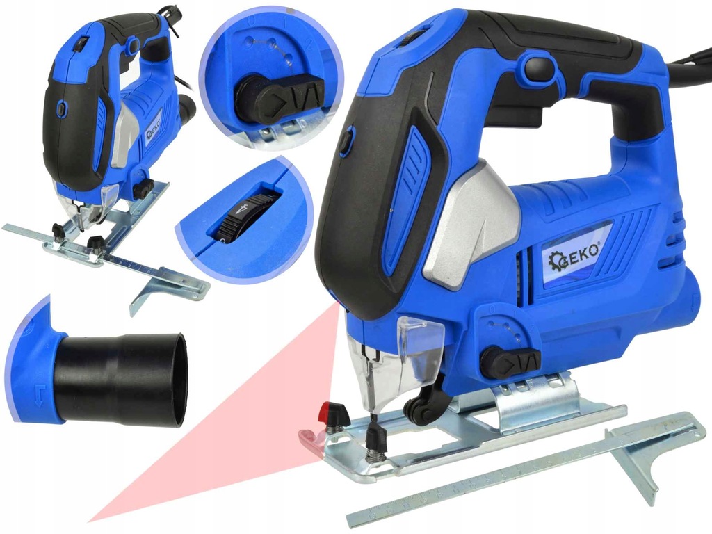 Wyrzynarka do drewna z laserem 810W regulacja kąta Geko Profi