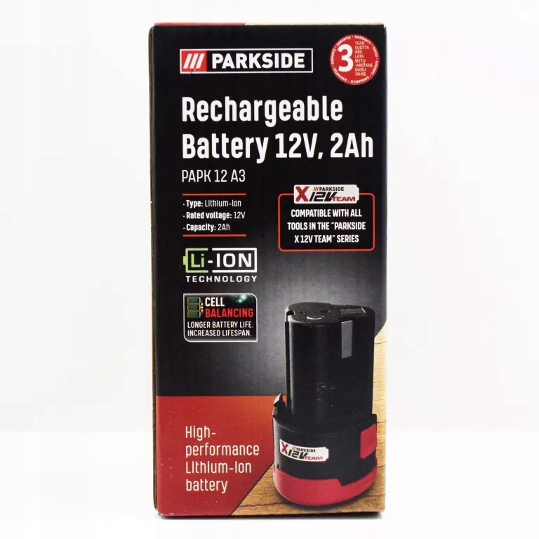 BATERIA PARKSIDE 2AH X12V TEAM PAPK 12 A3 - 12521759639 - oficjalne