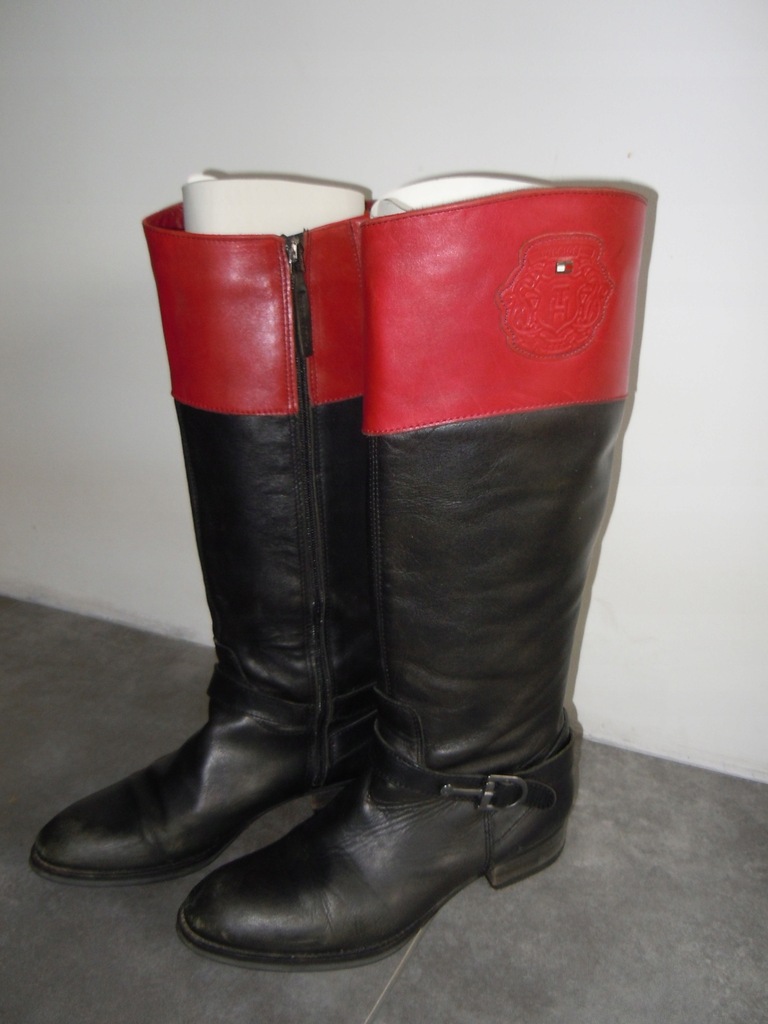 TOMMY HILFIGER kozaki r.39 w.25 cm SKÓRA