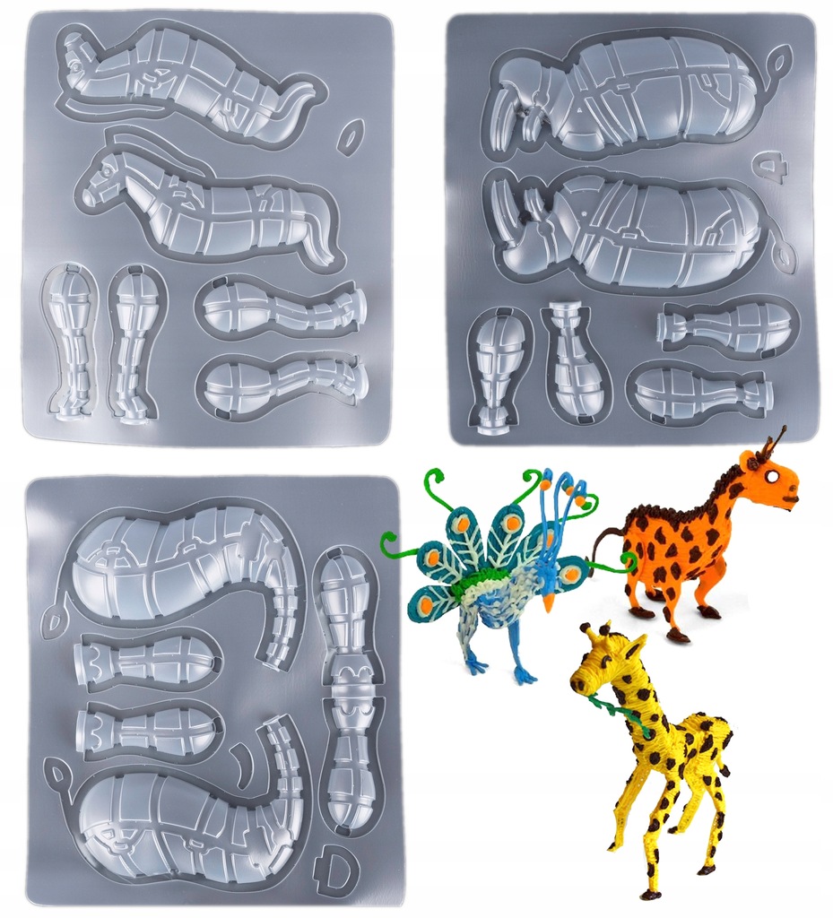 SZABLONY DRUKU DŁUGOPIS 3D ZWIERZĘTA