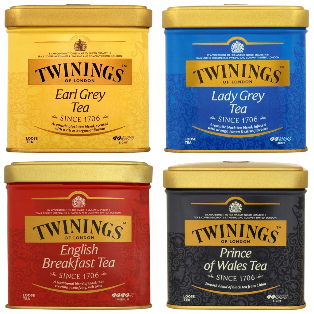 TWININGS ZESTAW HERBATA CZARNA LIŚCIASTA 400G