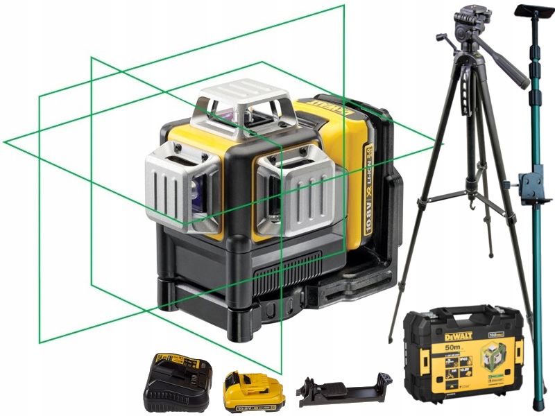 DEWALT DCE089D1G LASER KRZYŻOWY 360 ZIELONY ZESTAW