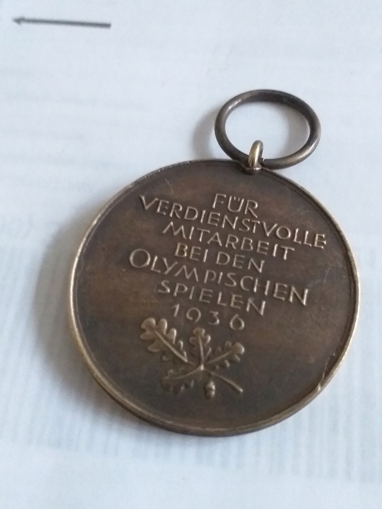 1936r Berlin medal olimpijski.