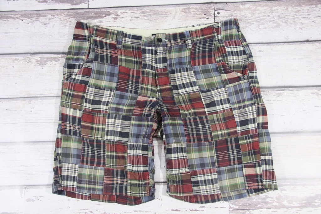 GANT SHORT BAWEŁNIANE SPODENKI W KRATĘ LUŹNE W36