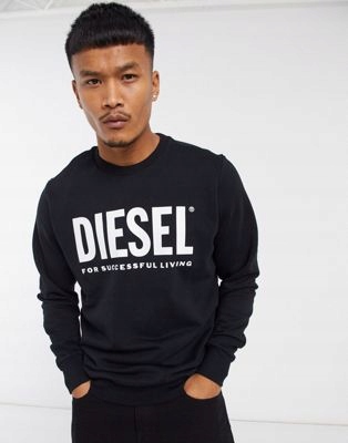 DIESEL BLUZA MĘSKA CZARNA Z LOGO KLASYCZNA L AJA