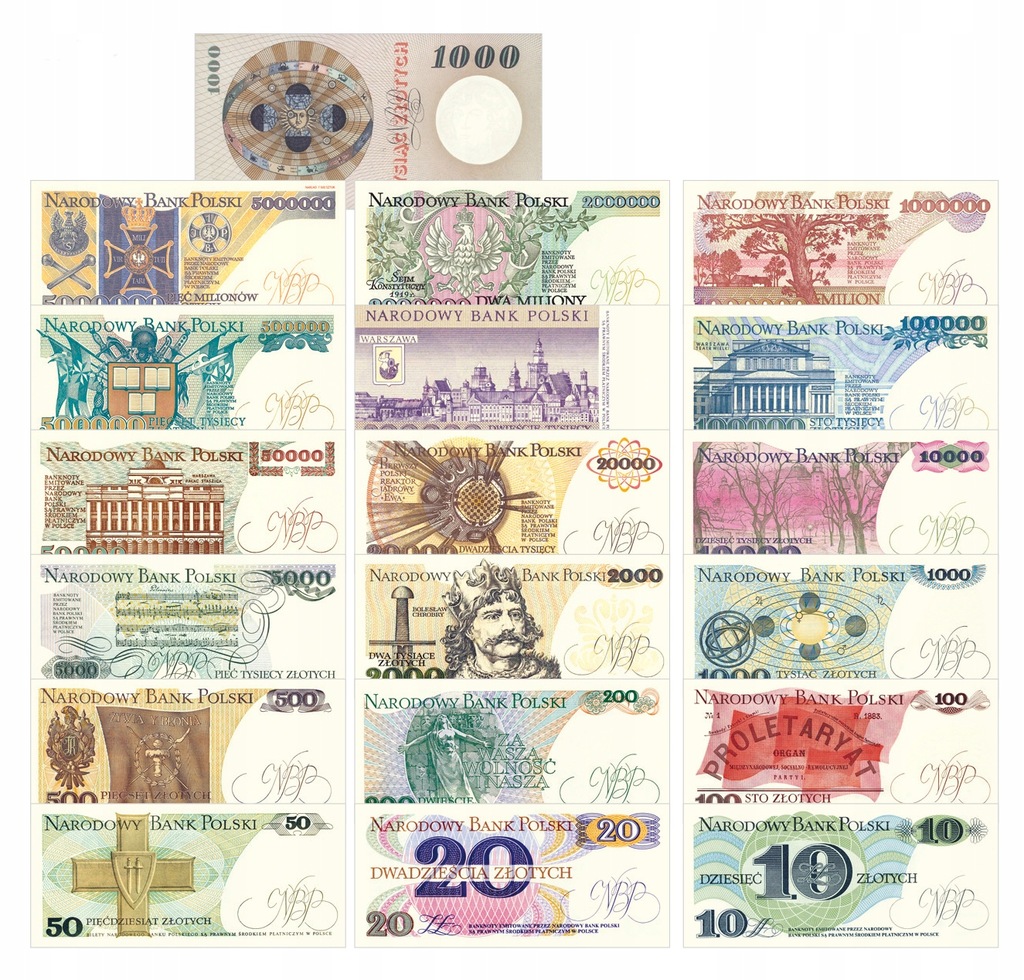 Купить K18 Набор банкнот 10 - 5 000 000 злотых копий PRL HIT: отзывы, фото, характеристики в интерне-магазине Aredi.ru