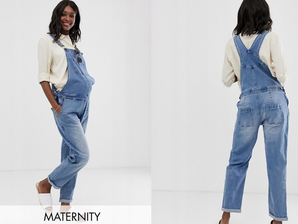 Bandia Maternity ciążowe spodnie ogrodnicz XL