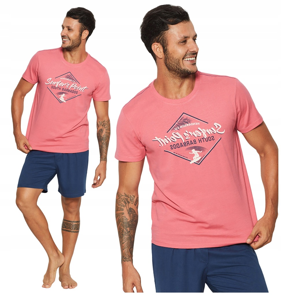 piżama męska HENDERSON 37849 RAISE W2 krótka - XXL