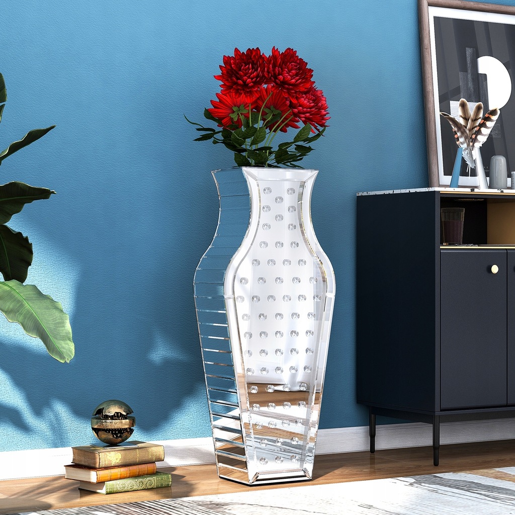 Mirror Floor Vase Decorative Glass Flower Vase27" 13966405480