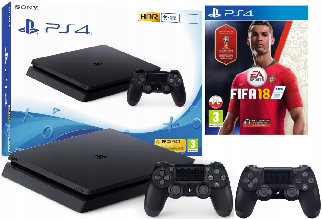 KONSOLA PlayStation 4 PS4 Slim 500GB 2 PADY FIFA