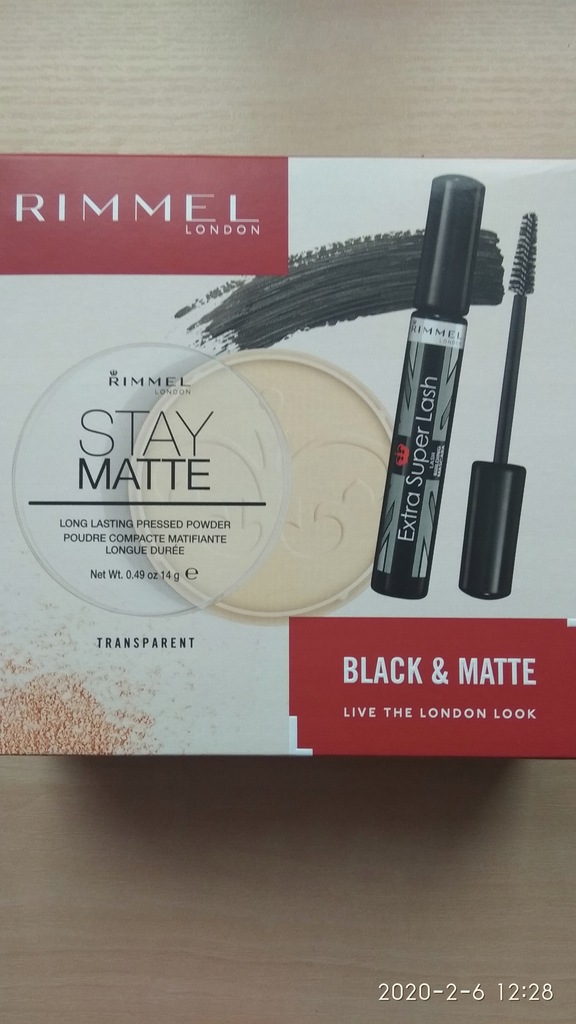 RIMMEL ZESTAW EXTRA SUPER LASH I PUDER STAY MATTE