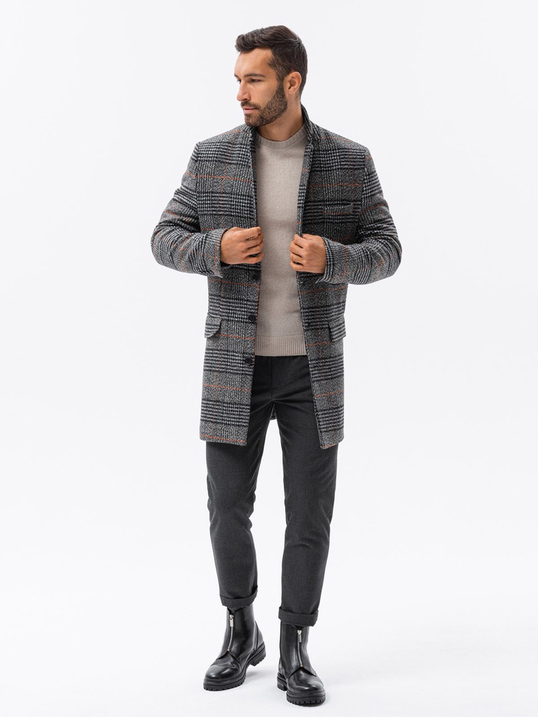 Купить Классическое мужское пальто с клапанами C431 черное L: отзывы, фото, характеристики в интерне-магазине Aredi.ru