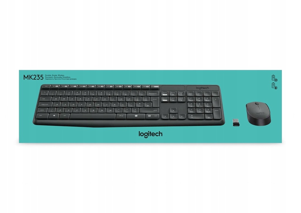 Zestaw klawiatura + mysz membranowa Logitech MK235 920-007931 (USB 3.0; kol