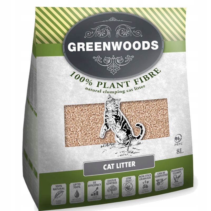 GREENWOODS Plant Fibre żwirek roślinny 8l=3.5kg