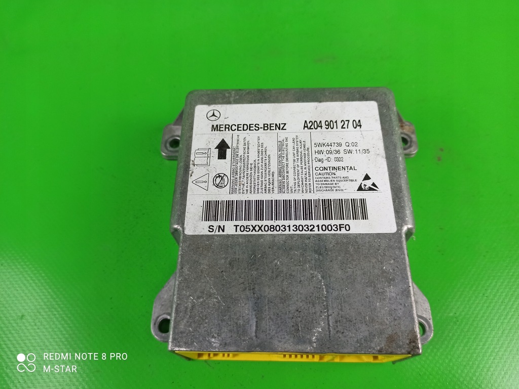 MERCEDES W204 C KLASA MODUŁ SENSOR AIRBAG 13089801636 oficjalne