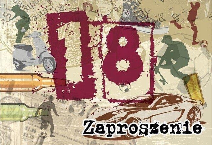 ZAPROSZENIE ZZ-051 URODZINY 18 (5 SZT.)