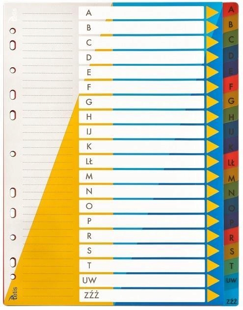 PRZEKŁADKI A4 PP ALFABETYCZNE BP631-AZ, TETIS