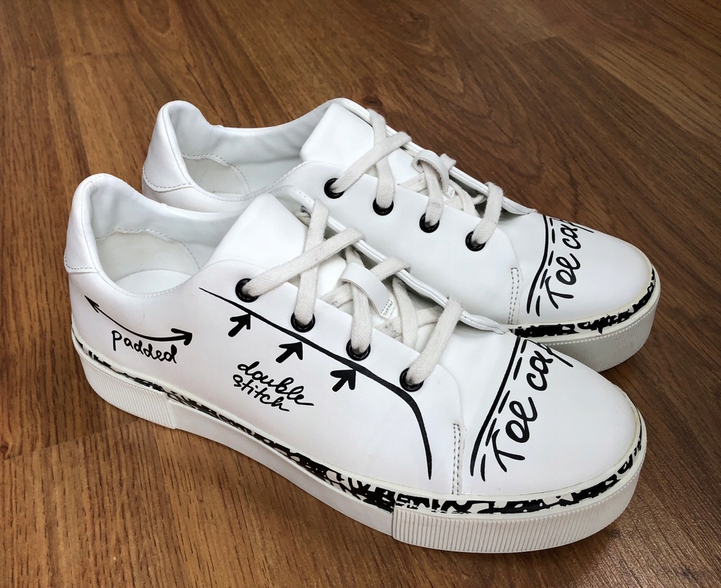 TRAMPKI ZARA SNEAKERS BIAŁE PLATFORMA 37