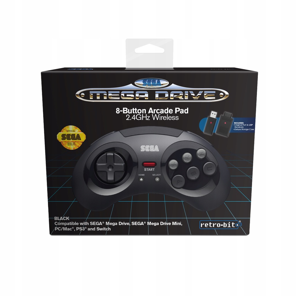 SEGA Mega Drive Black Pad 2.4GHz Multiplatformowy