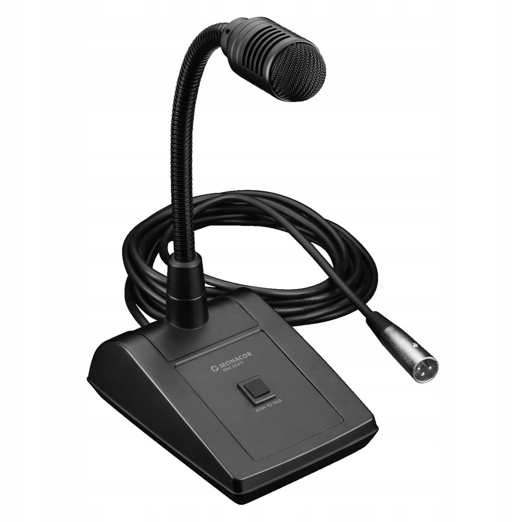PRZEWODOWY MIKROFON PULPITOWY 31cm PUSH-TO-TALK MONACOR PDM-302PTT WTYK XLR