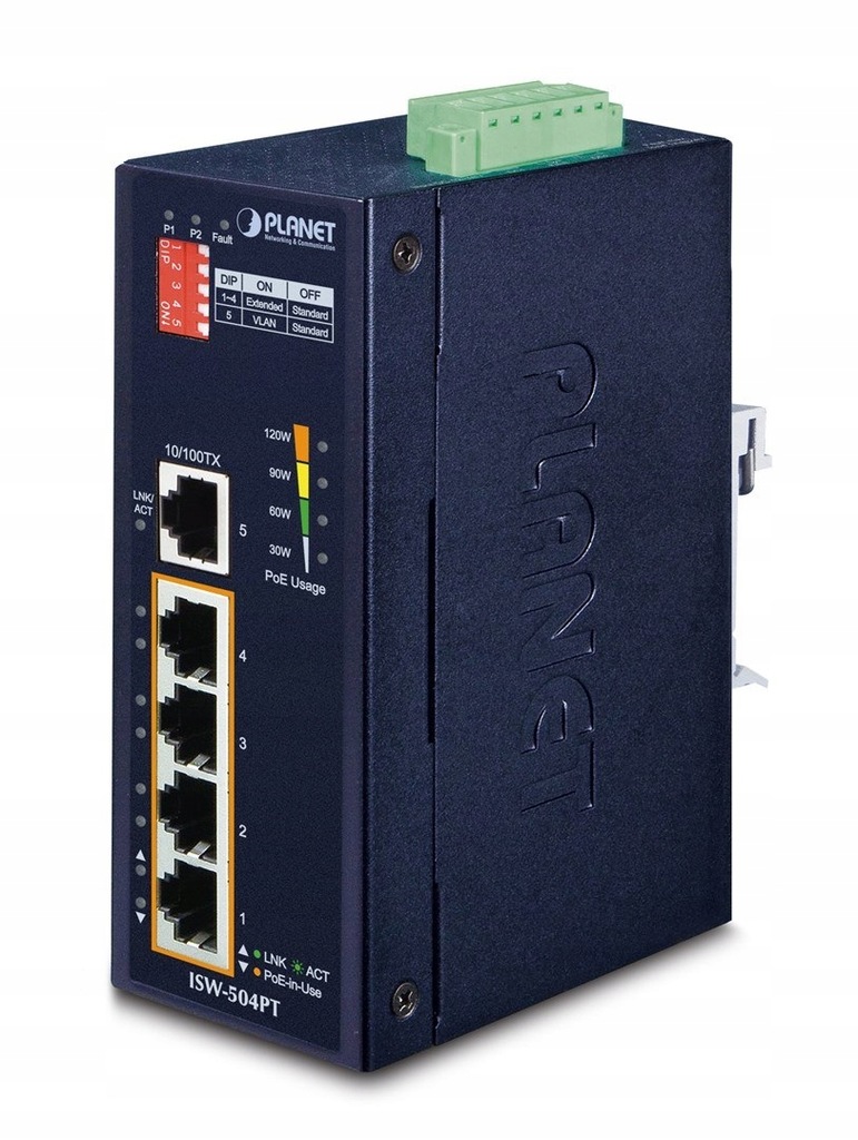 PLANET ISW-504PT switch niezarządzalny L2 Fast Ethernet (10/100) obsługa Po