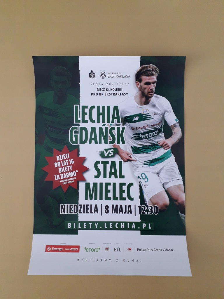 AFISZ Z MECZU LECHIA GDAŃSK - STAL MIELEC 2022r