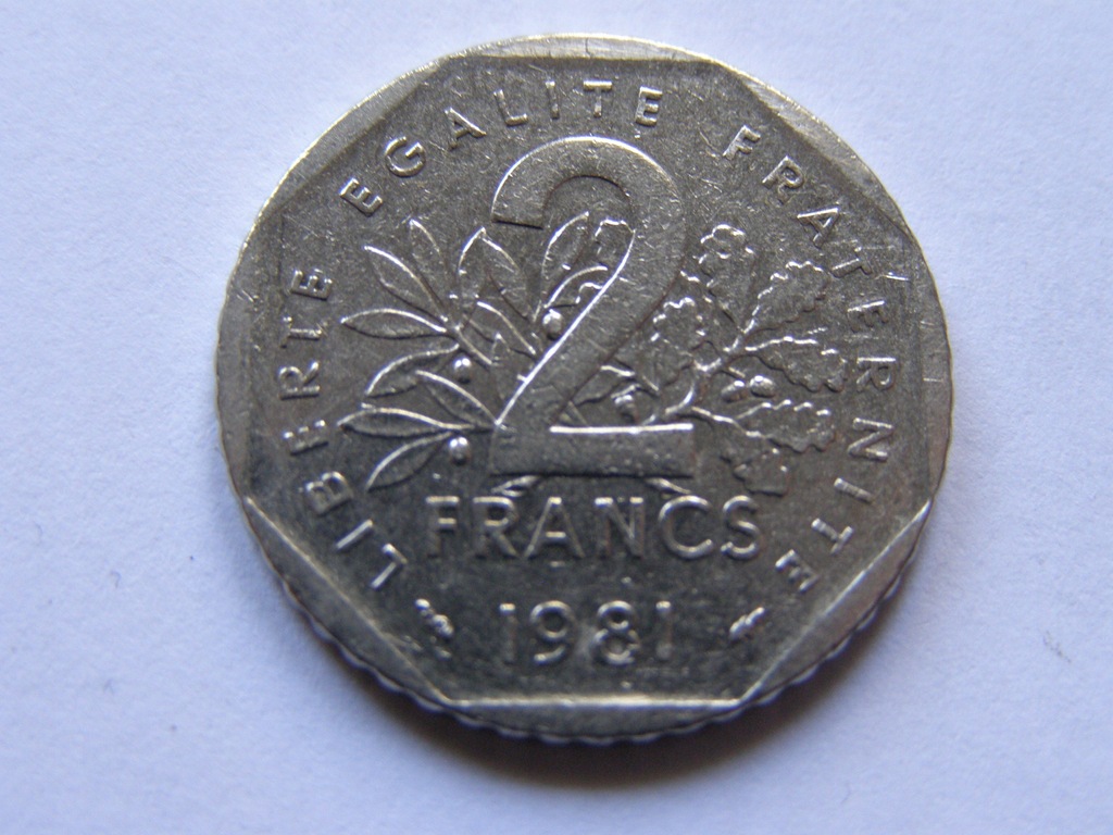 FRANCJA FRANCE 2 FRANCS 1981 ROK BCM !!!!!!!!!!!!!