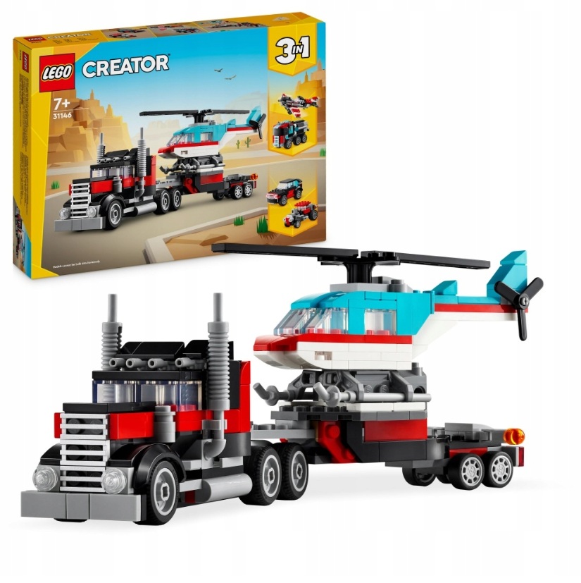 LEGO Creator 31146 Ciężarówka z platformą i helikopter + KATALOG PDF