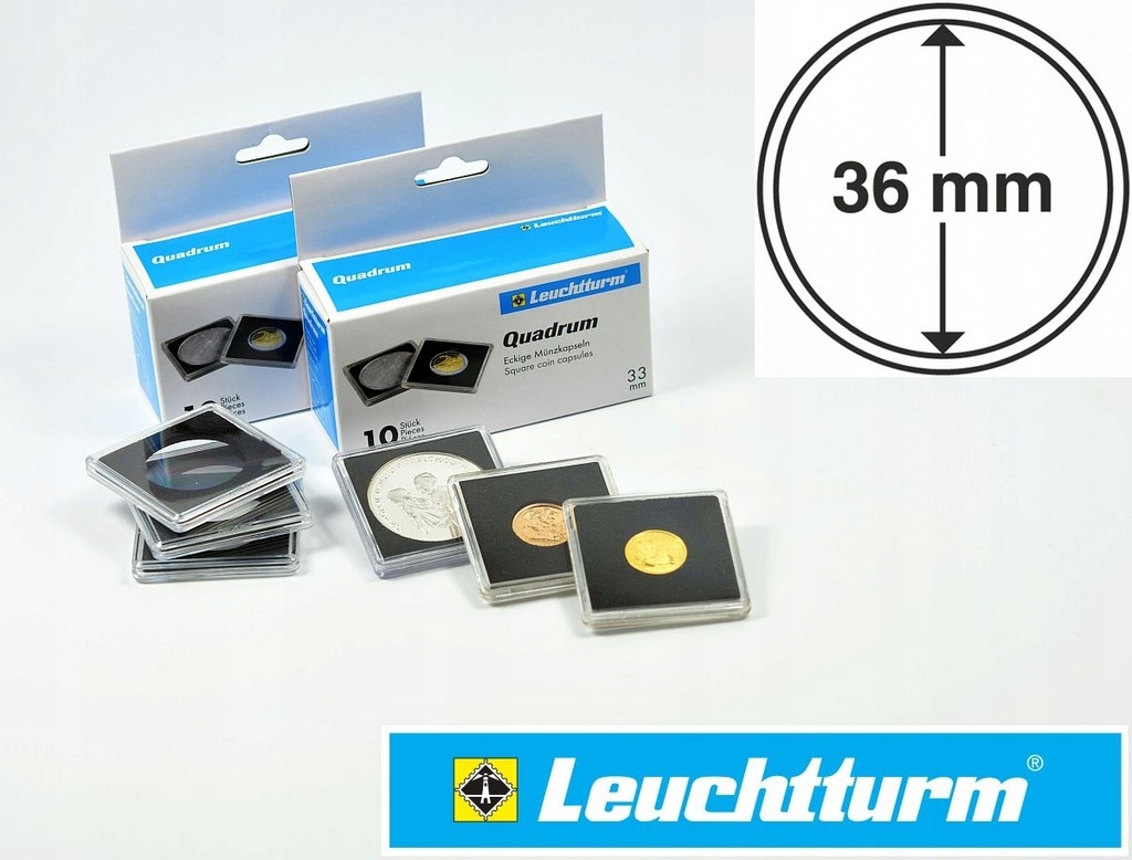 LEUCHTTURM KAPSLE KAPSUŁA QUADRUM - 36 MM