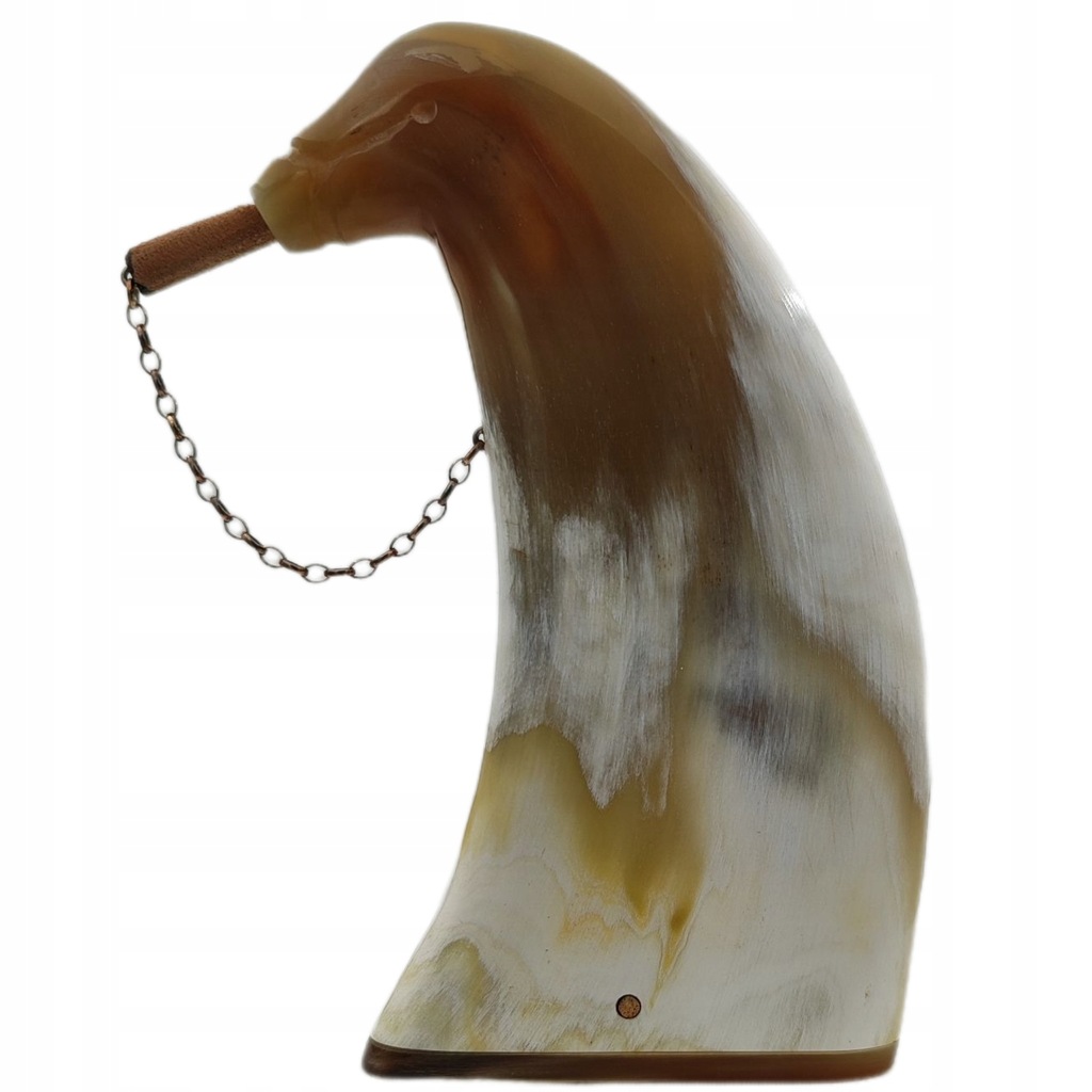 TABAKIERA KASZUBSKA Z ROGU Z ŁAŃCUSZKIEM TABAKIERKA WYJĄTKOWO DUŻA