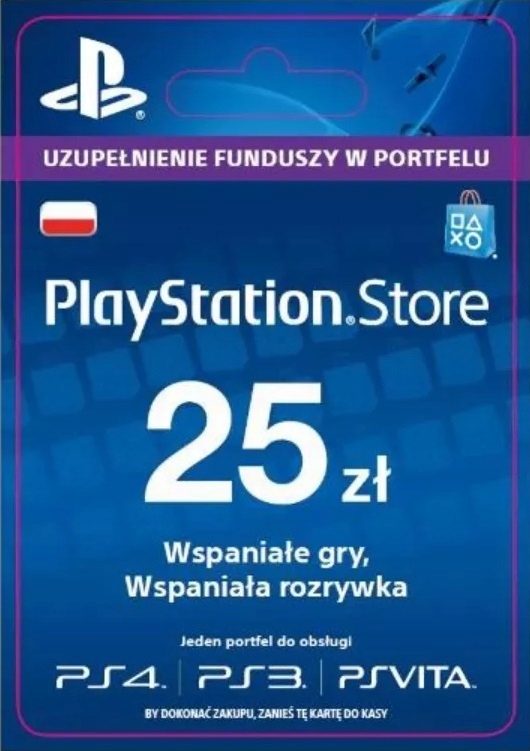 PlayStation Store PSN 25 PLN zł KLUCZ PS5 PS4 PS3