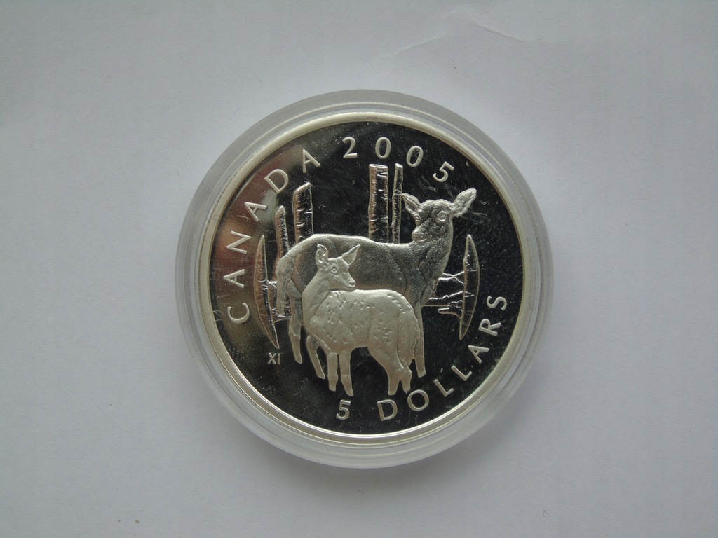 Kanada 5 dolarów 2006 KM 558 srebro Jeleń bielik