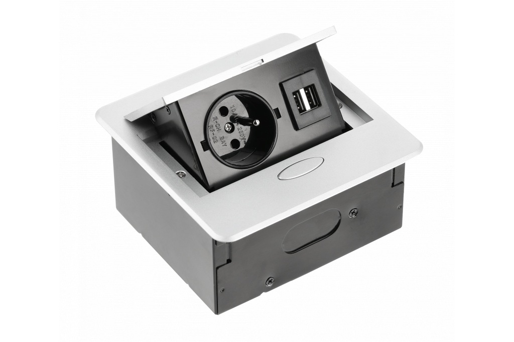 Gniazdo wpuszczane w blat GTV AVARO USB biały