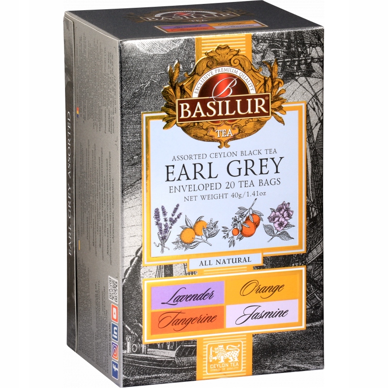 BASILUR EARL GREY ekspresowa ZESTAW 4 SMAKÓW 20 szt