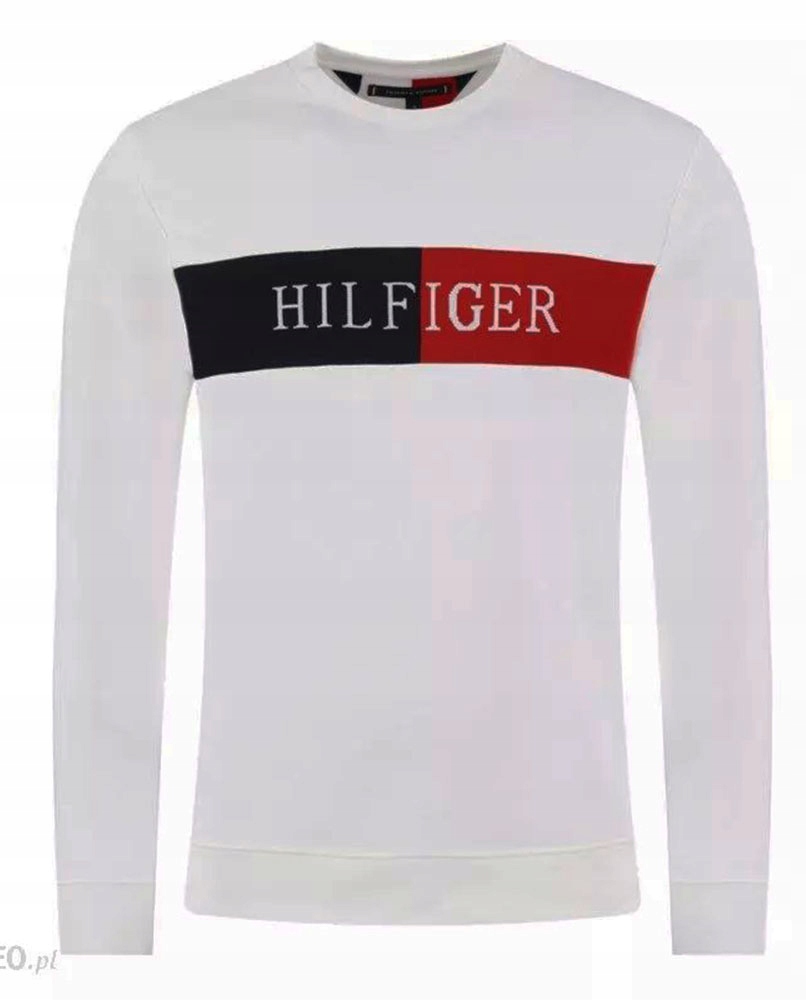 Tommy Hilfiger bluza męska biała. Model Intarasia