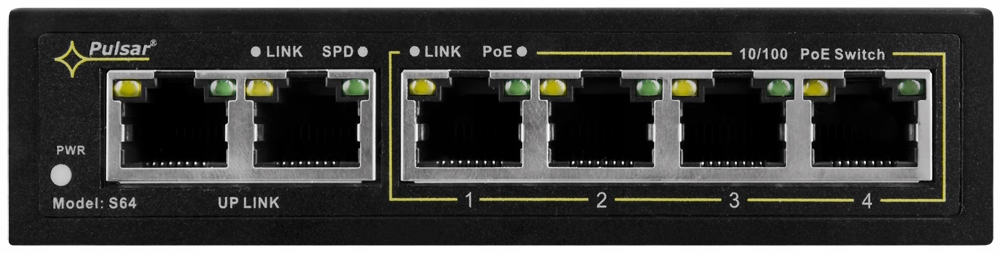 Купить КОММУТАТОР POE 4+2 PULSAR S64, 6 ПОРТ PoE: отзывы, фото, характеристики в интерне-магазине Aredi.ru